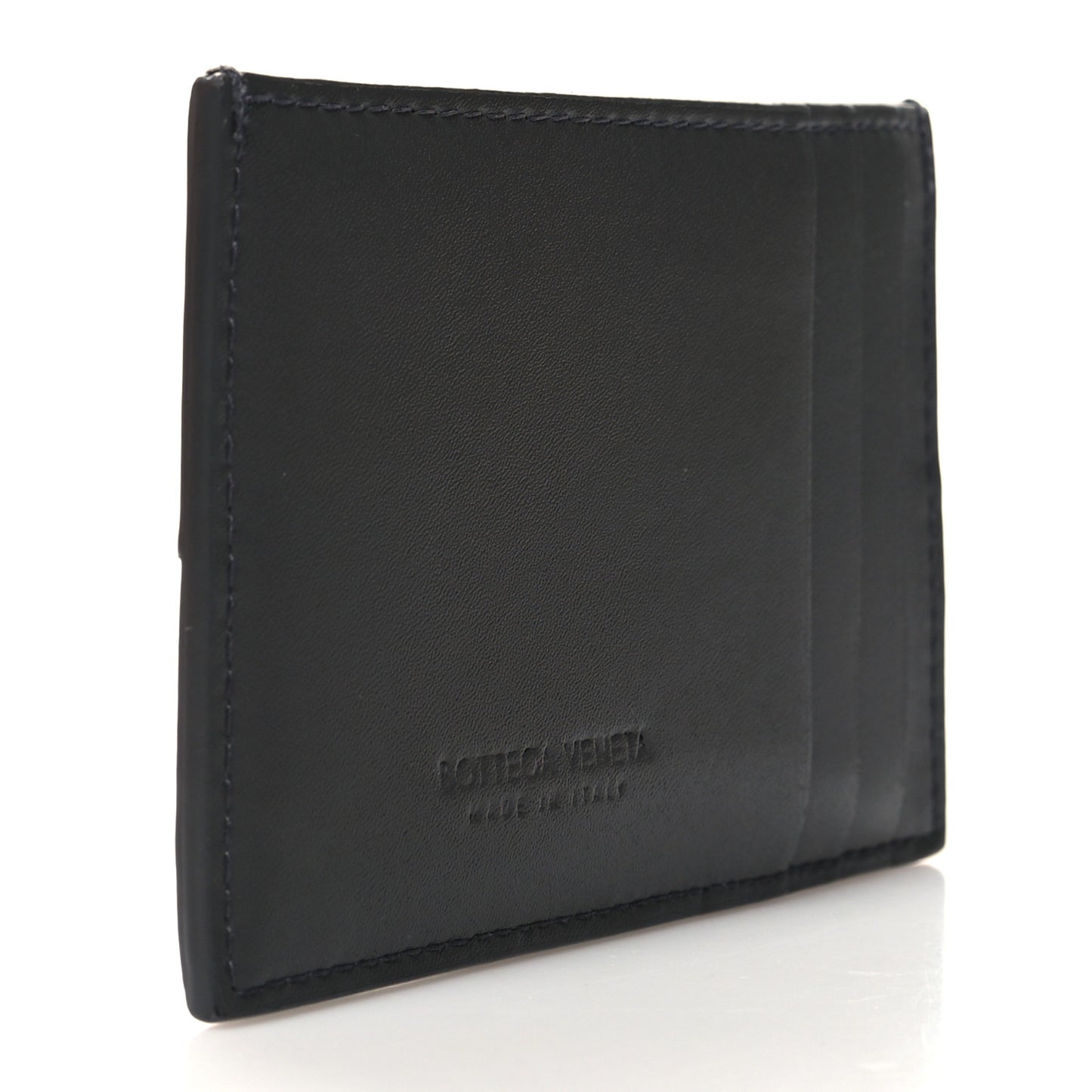 Nappa Intreccio Cassette Credit Card Holder Thunder