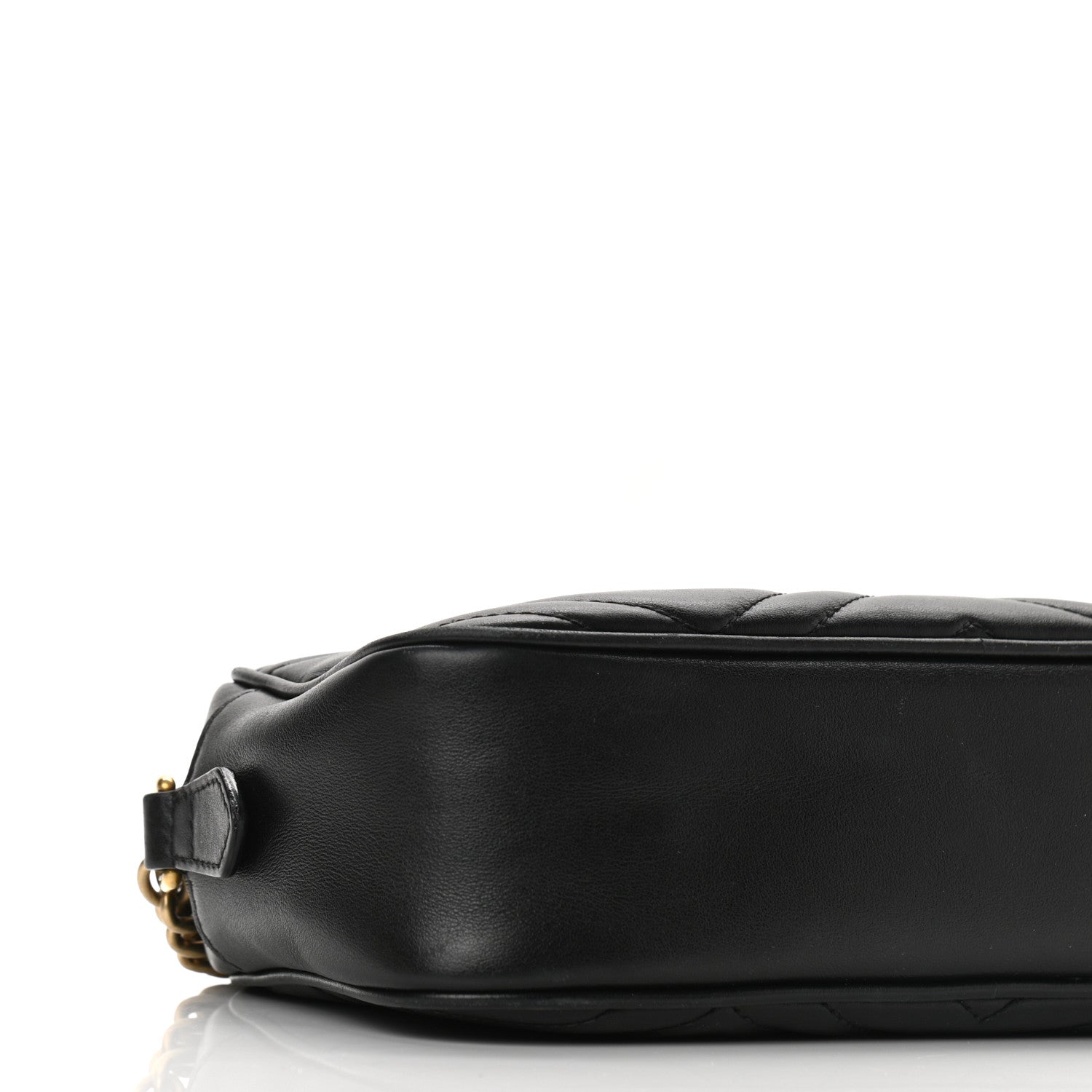 Gucci Calfskin Matelasse Small GG Marmont Chain Shoulder Bag Black 9 of 13