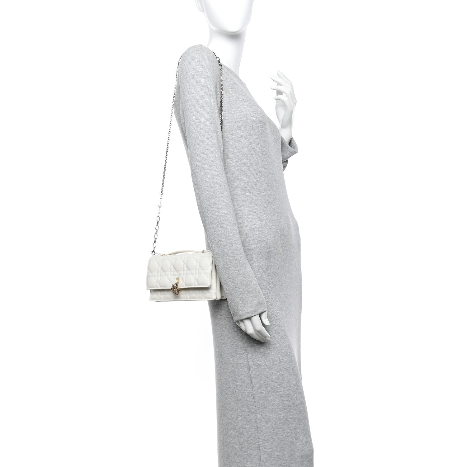 Christian Dior Lambskin Cannage Mini My Dior Bag Latte 2 of 11