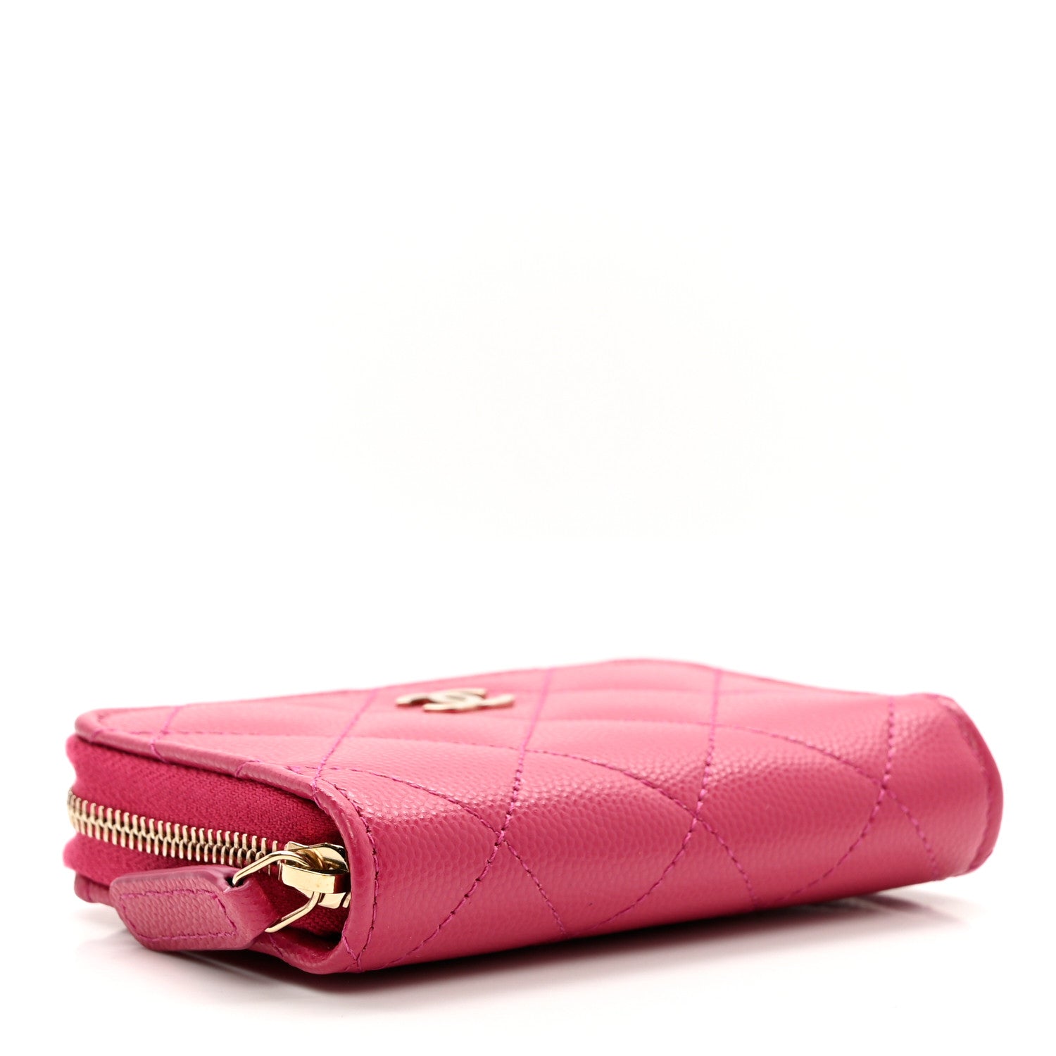Chanel Caviar Quilted Zip Coin Purse Fuchsia 4 of 7