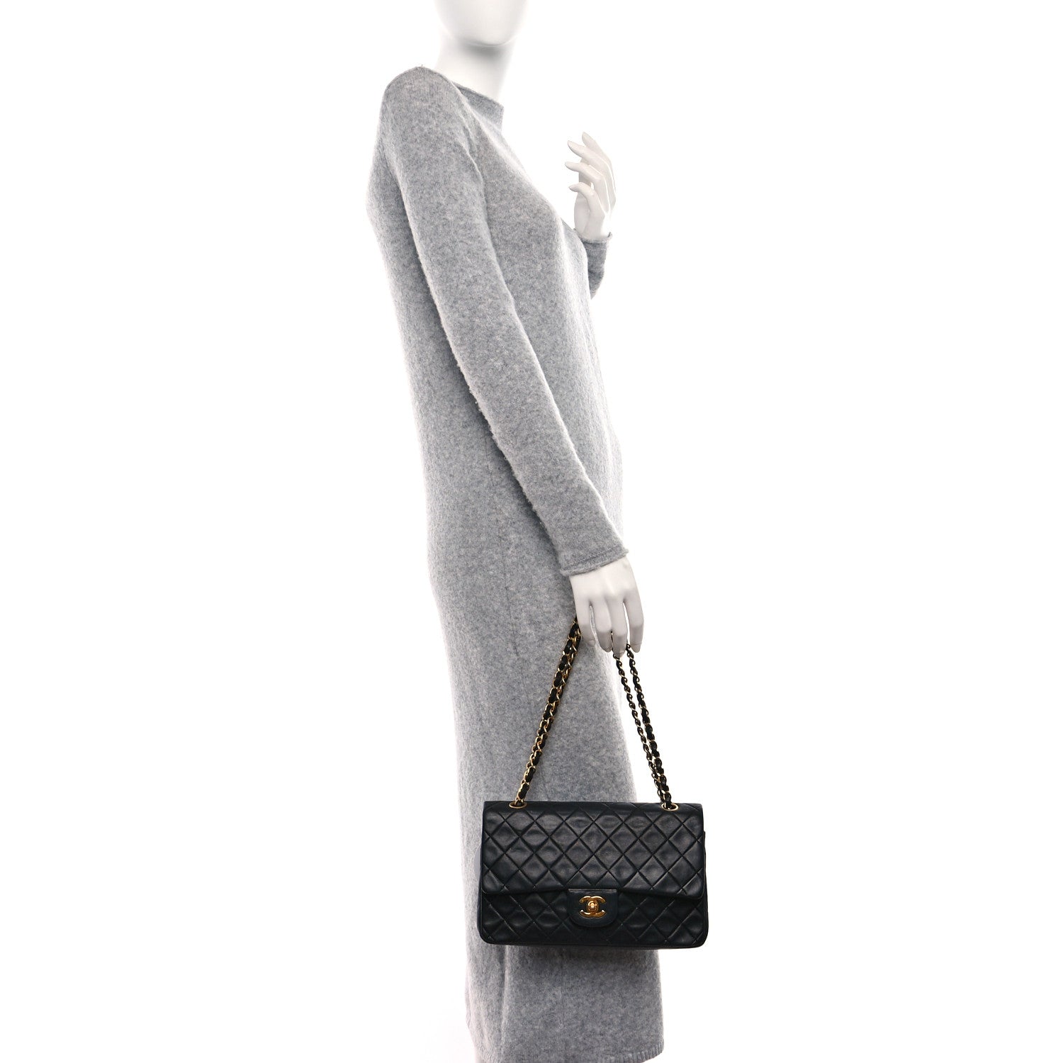 Chanel Lambskin Quilted Medium Double Flap Black 2 of 10