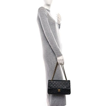 Chanel Lambskin Quilted Medium Double Flap Black 2 of 10