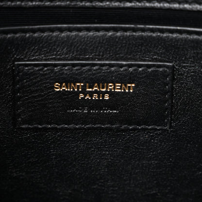 Saint Laurent Suede Calfskin Small Classic Y Quilted Monogram Kate Satchel Black 6 of 13