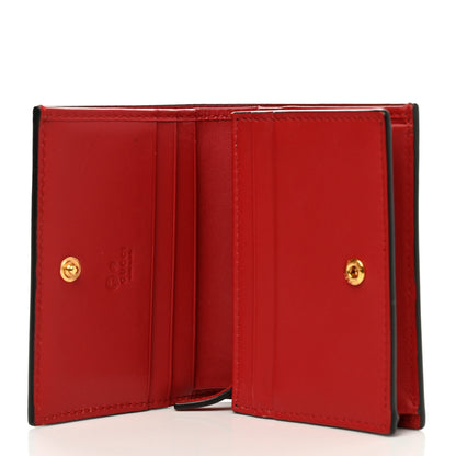 Gucci GG Supreme Monogram Blooms Card Case Wallet Beige Blue Navy Hibiscus Red 5 of 8