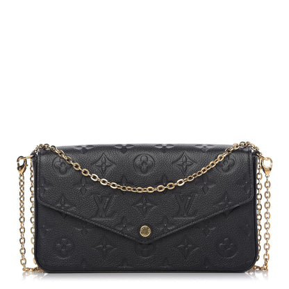 Louis Vuitton Empreinte Pochette Felicie Chain Wallet Black 1 of 10