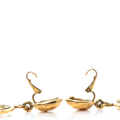 Chanel CC Large Drop Clip On Earrings Gold 3 of 4
