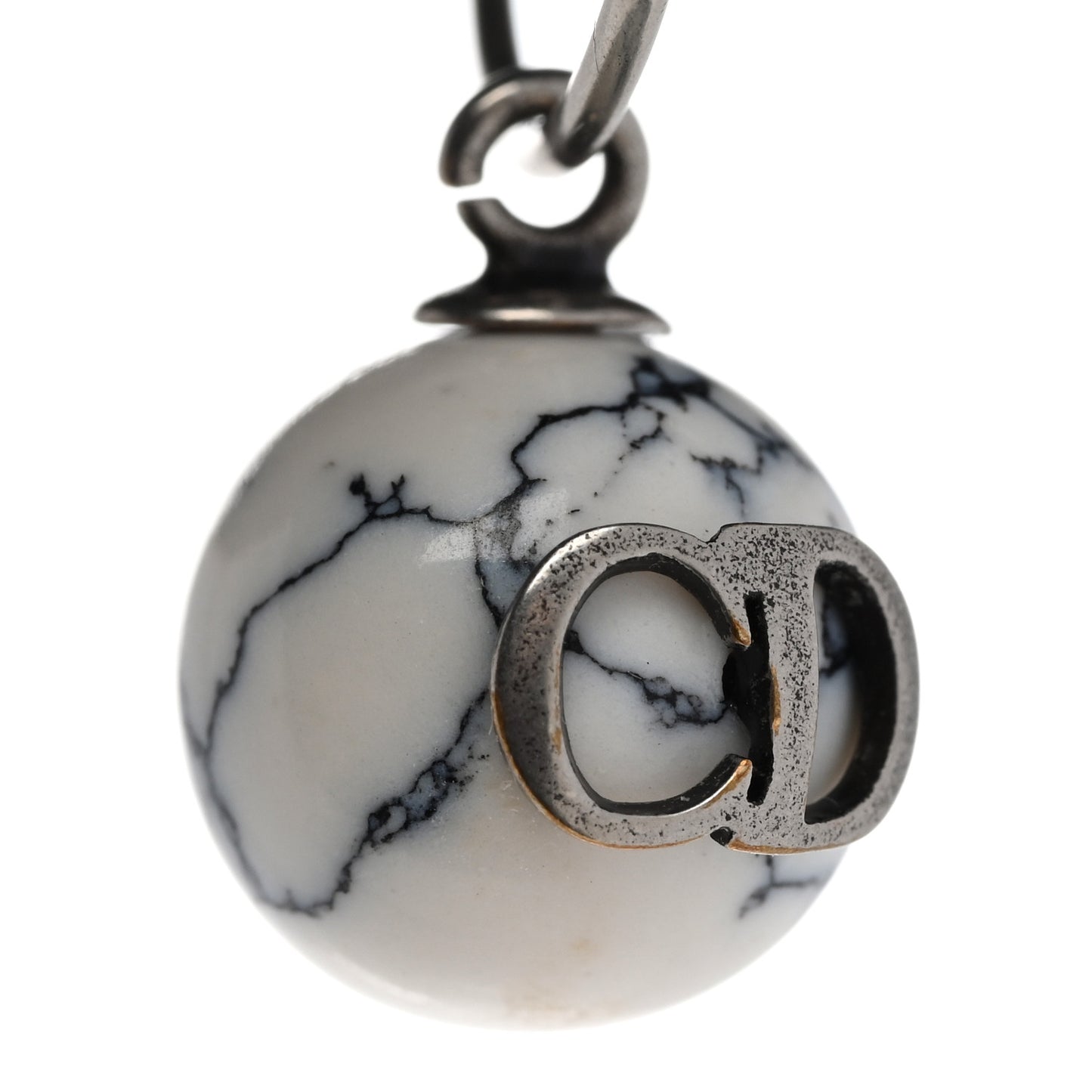 Marble Mise En Dior Tribal Hoop Earrings White