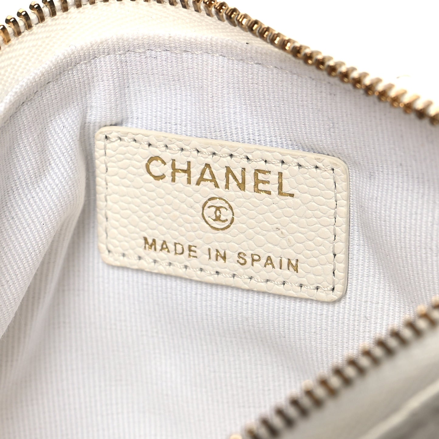 Caviar Quilted Small Pouch White
