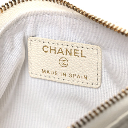 Chanel Caviar Quilted Small Pouch White 6 of 9