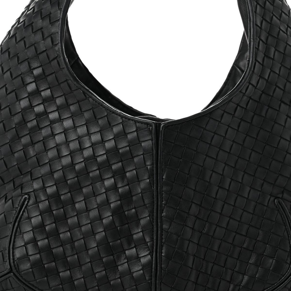Nappa Intrecciato Ball Hobo Black