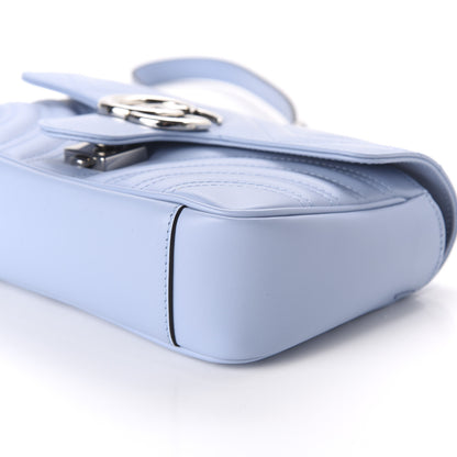 Gucci Calfskin Matelasse Mini GG Marmont Shoulder Bag Porcelain Light Blue 7 of 10