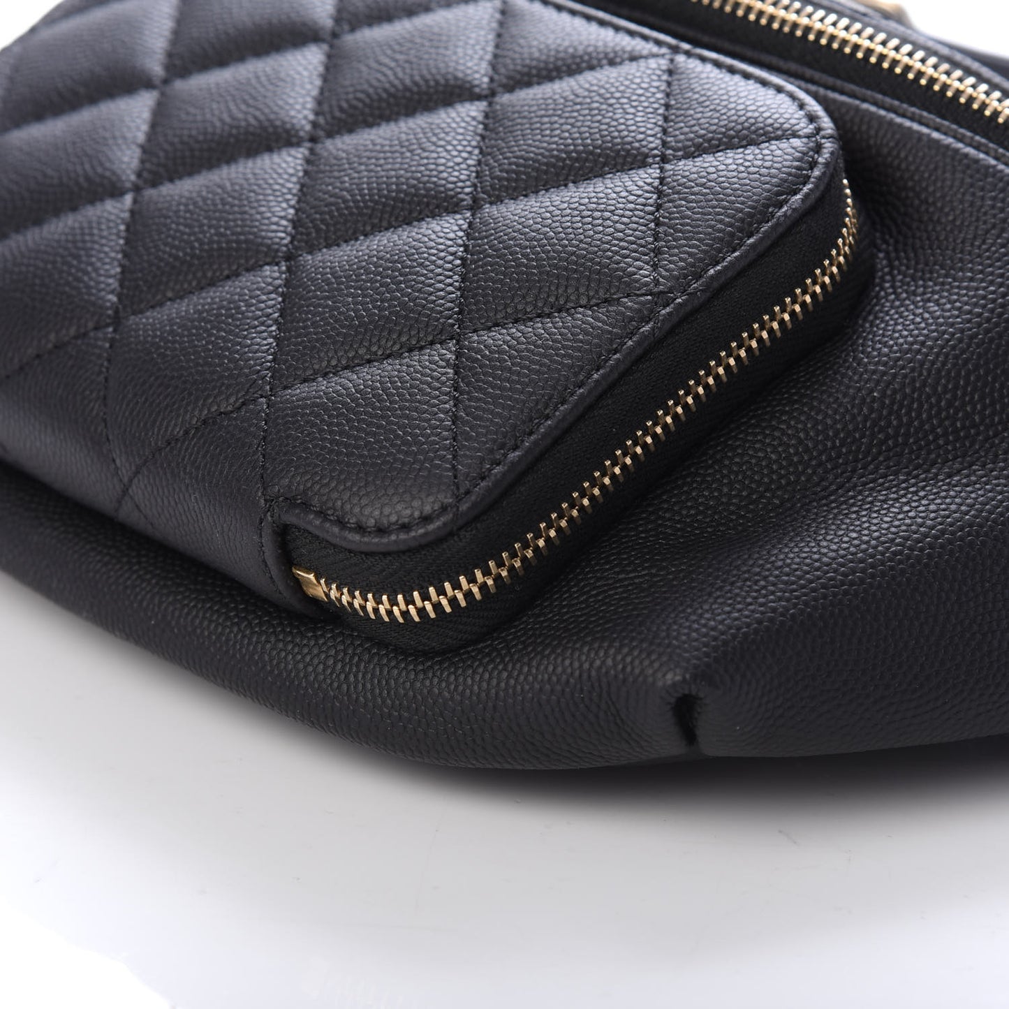 Caviar Quilted Business Affinity Waist Belt Bag Black