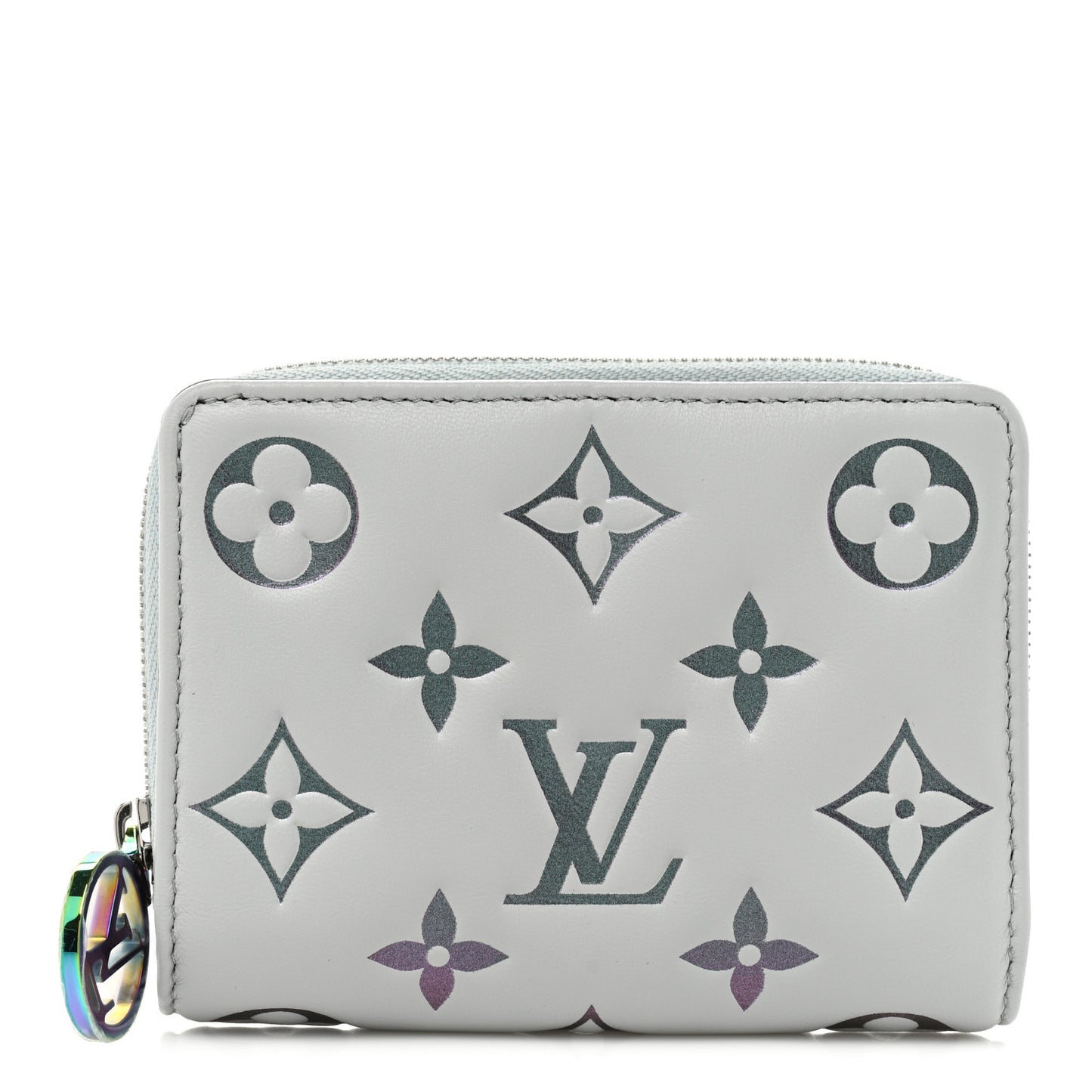 Lambskin Embossed Monogram Lou Coussin Wallet Bleu