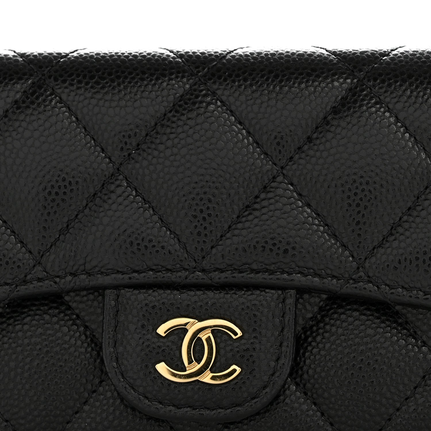 Chanel Caviar Quilted Flap Card Holder Wallet Black 9 of 9