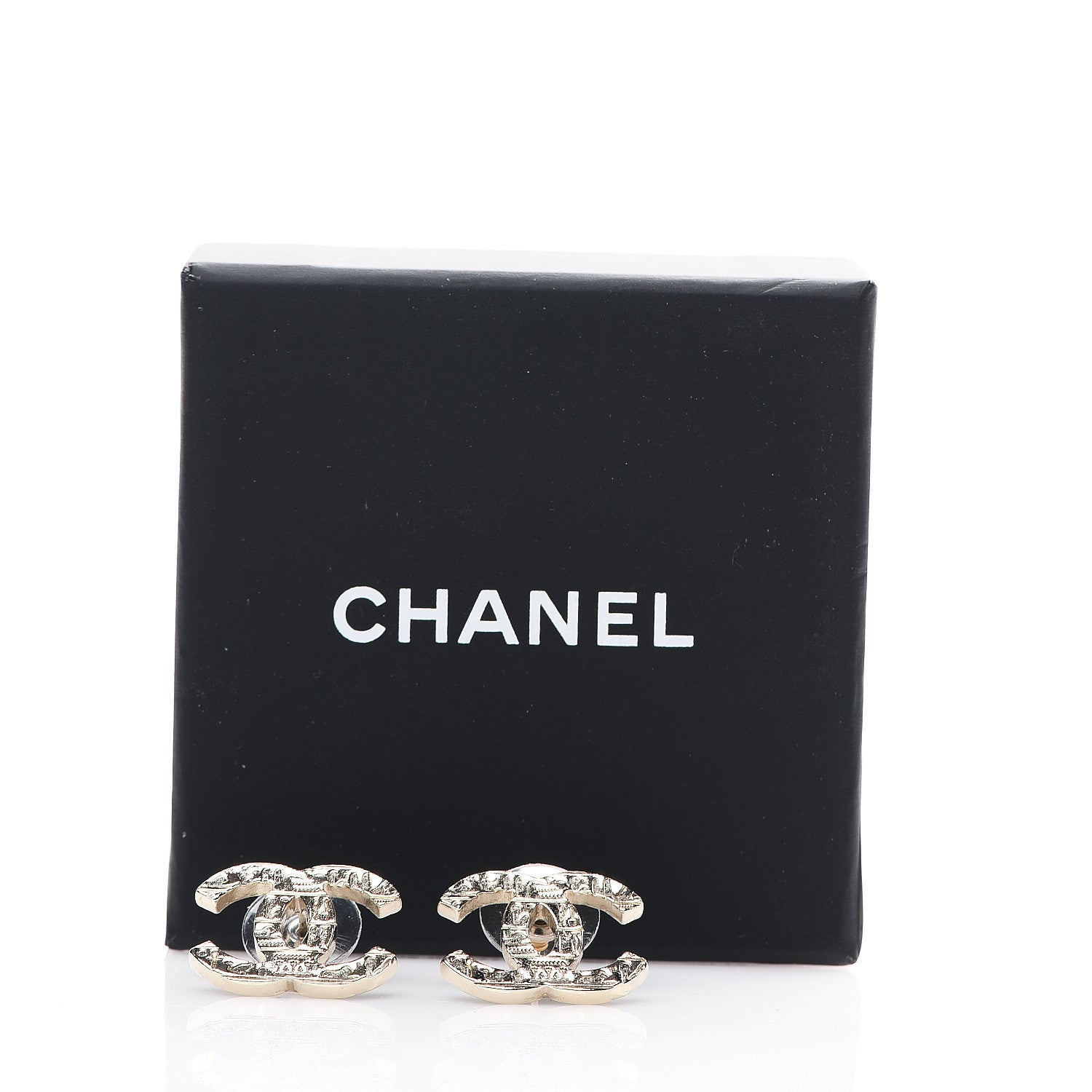 Chanel Metal Scarab CC Earrings Light Gold 5 of 5