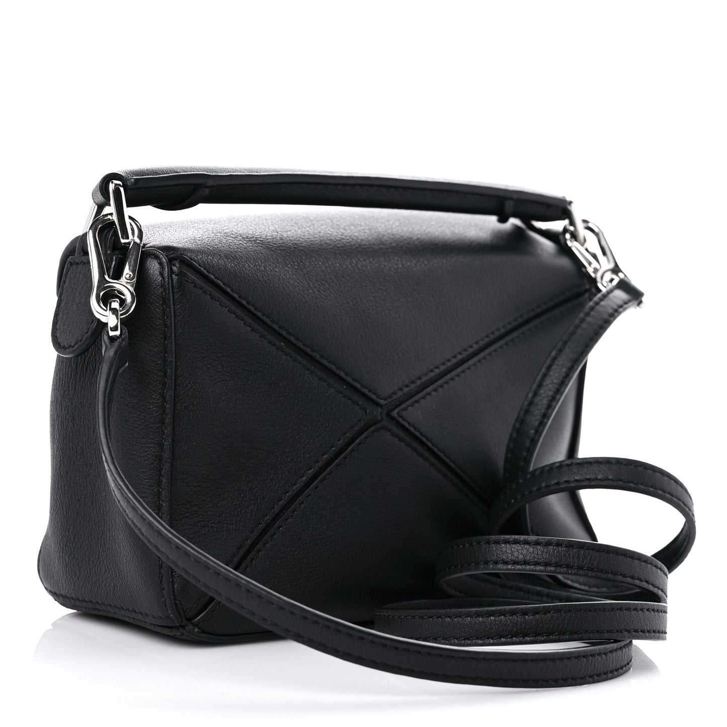 Calfskin Mini Puzzle Bag Black