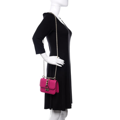Valentino Garavani Vitello Mini Glam Lock Rockstud Flap Fuxia 2 of 9