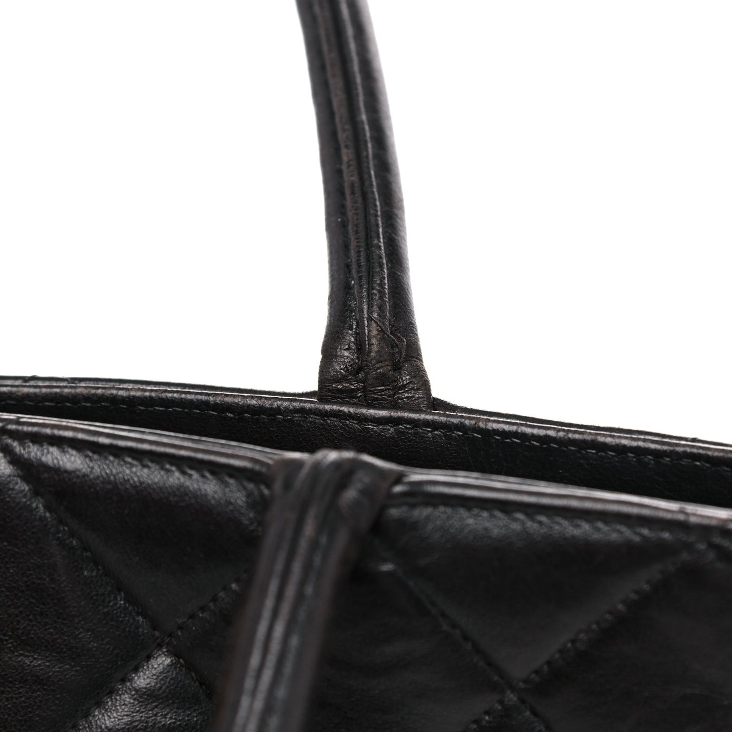 Lambskin Quilted Medallion Tote Black