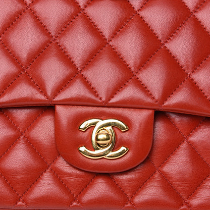 Chanel Lambskin Quilted Medium Double Flap Red 7 of 19