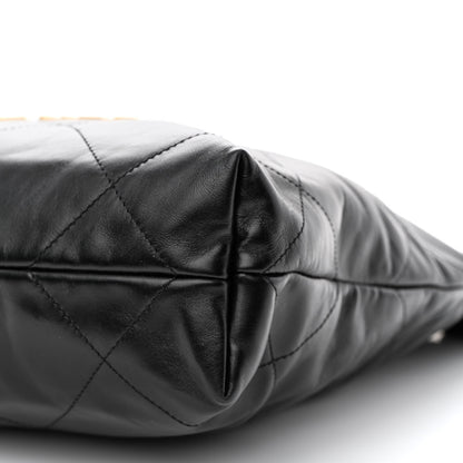 Chanel Shiny Calfskin Quilted Small Chanel 22 Black 12 of 14
