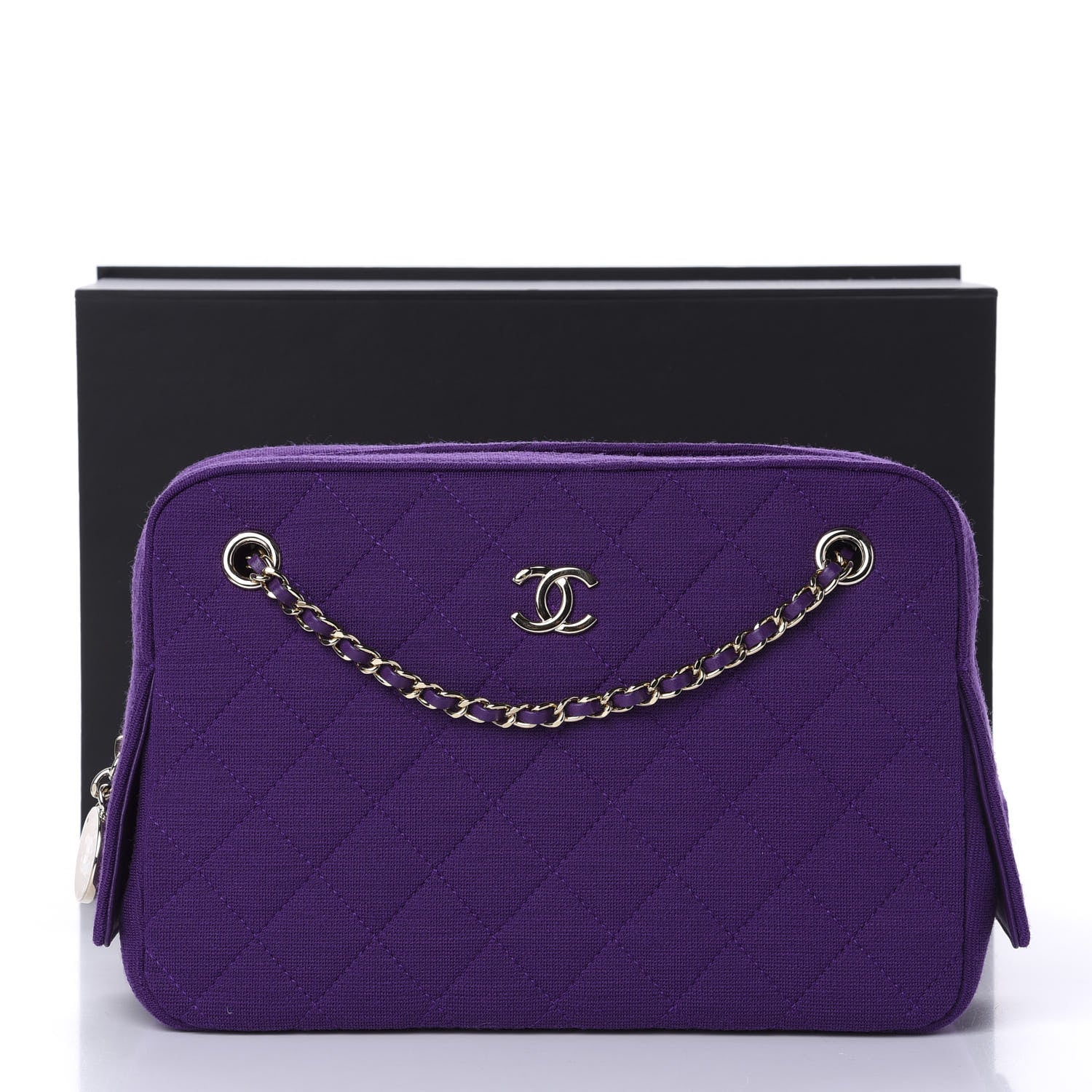 Chanel Jersey Quilted Camera Case Purple 12 of 12