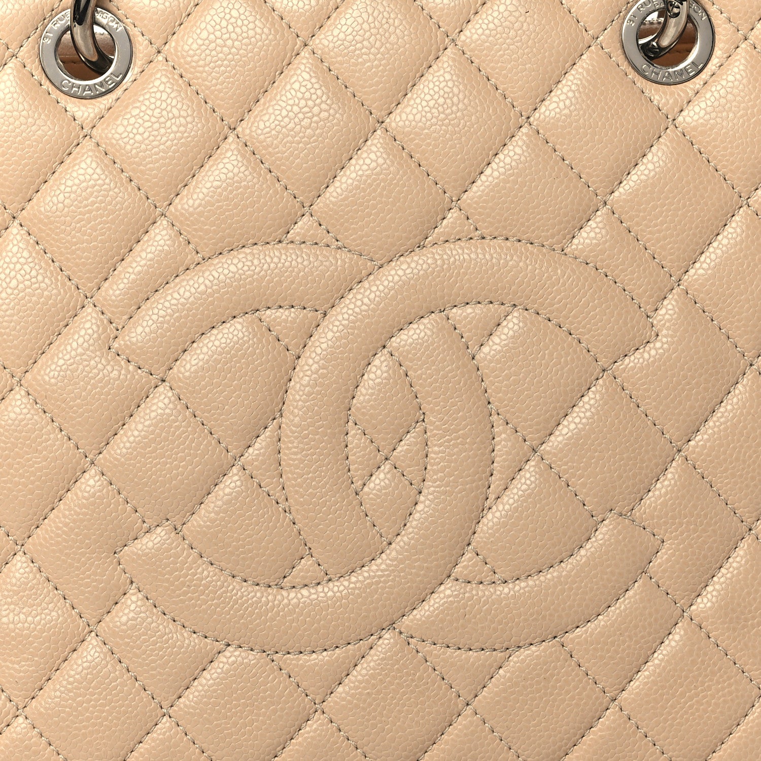 Chanel Caviar Quilted Grand Shopping Tote GST Beige Clair 8 of 18