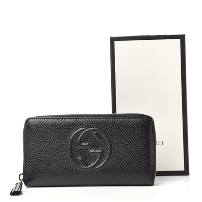 Gucci Pebbled Calfskin Soho Zip Around Wallet Black 7 of 7