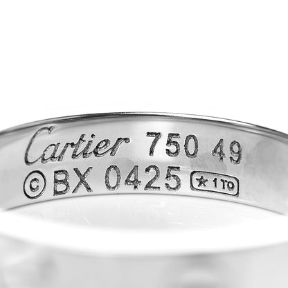 Cartier 18K White Gold 3.5mm LOVE Wedding Band Ring 49 4.75 4 of 4