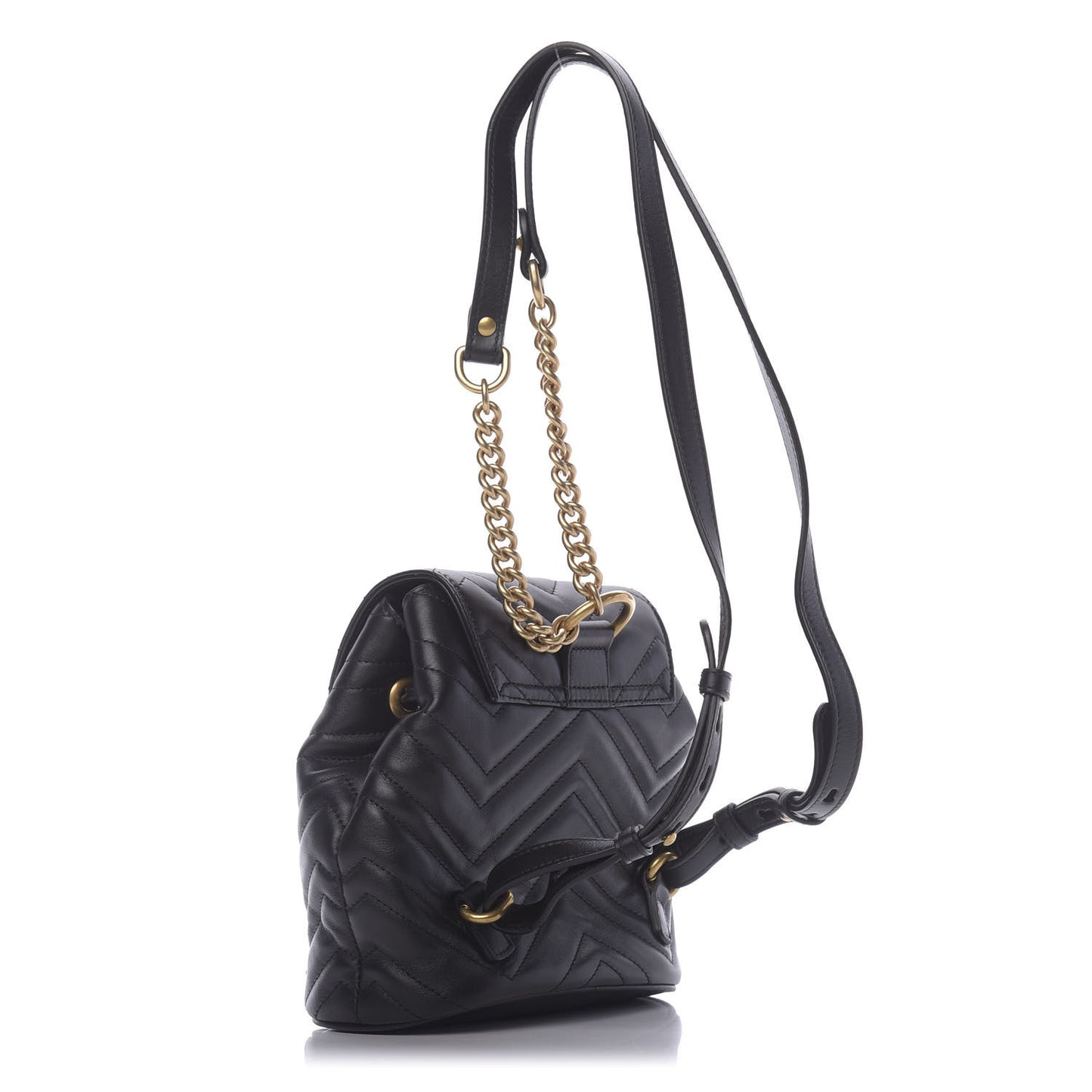 Calfskin Matelasse GG Marmont Flap Backpack Black
