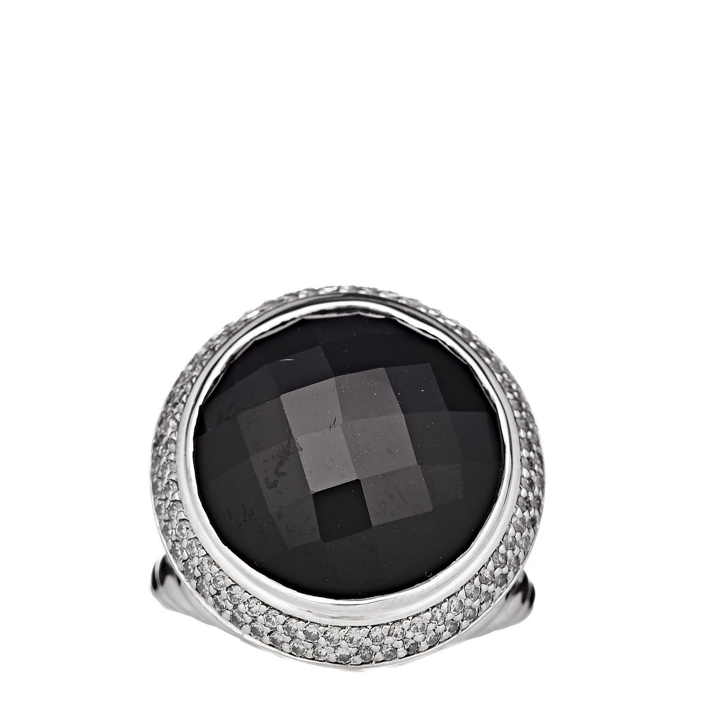 Sterling Silver Diamond Black Onyx Cerise Ring 53 6.5