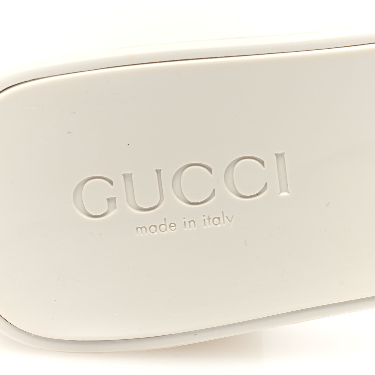 Rubber Gucci Logo Womens Platform 20/60mm Slide Sandals 38 Mystic White