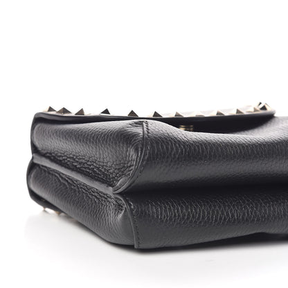 Valentino Garavani Pebbled Calfskin Rockstud Pouch On Chain Black 8 of 10