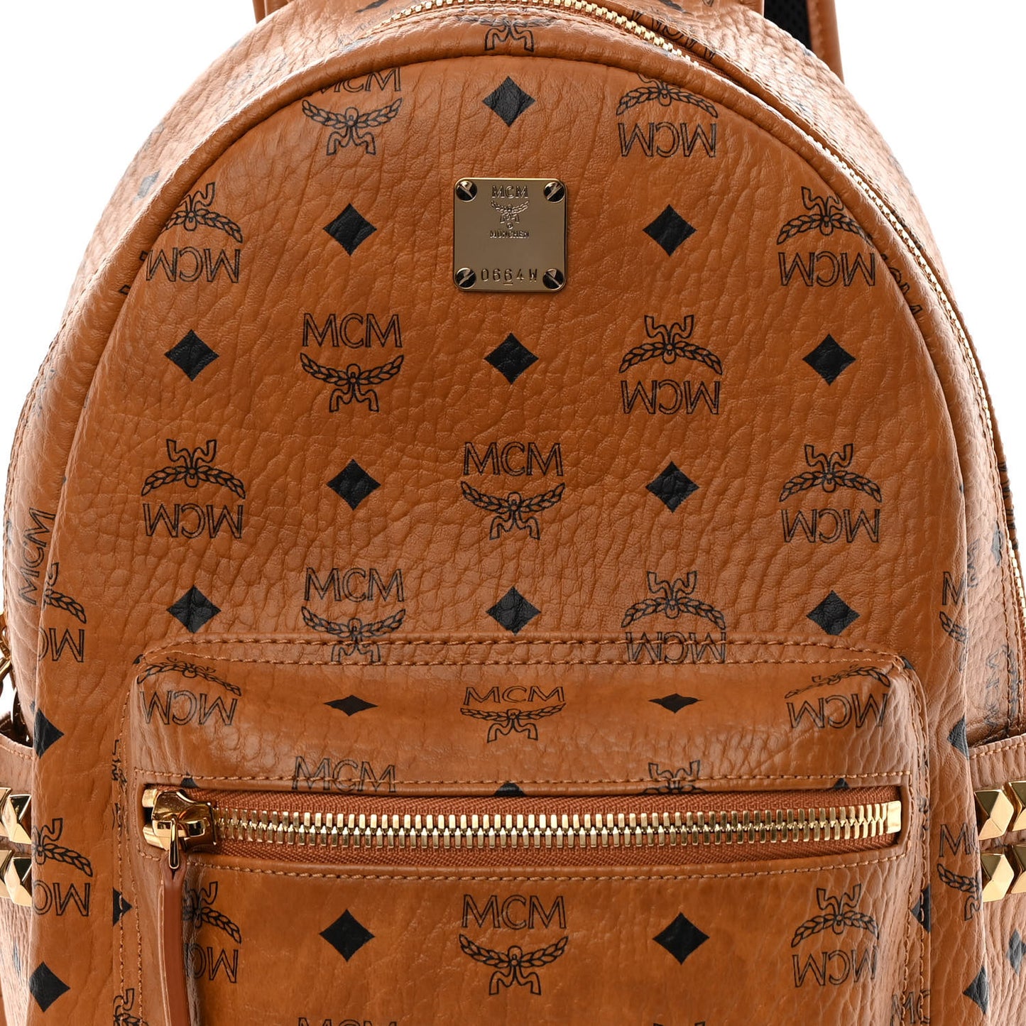 Visetos Small Side Stud Stark Backpack Cognac