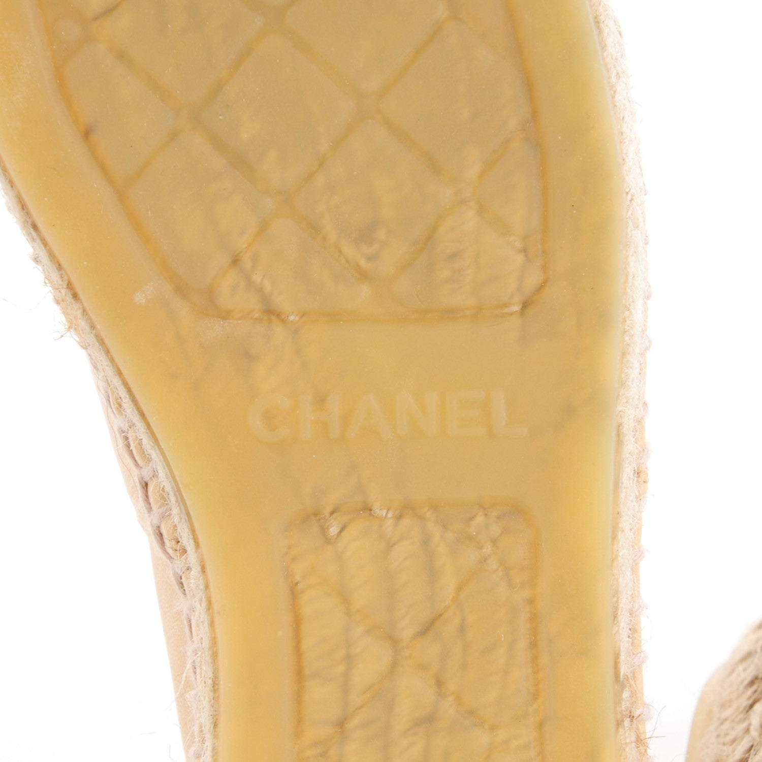 Chanel Lambskin CC Espadrilles 37 Beige Black 7 of 10