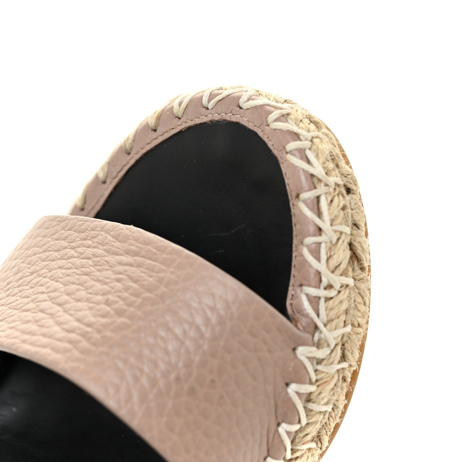 Valentino Garavani Grained Calfskin Rockstud Ankle Strap Espadrille 15/105mm Wedge Sandals 35 Poudre Natural 16 of 17