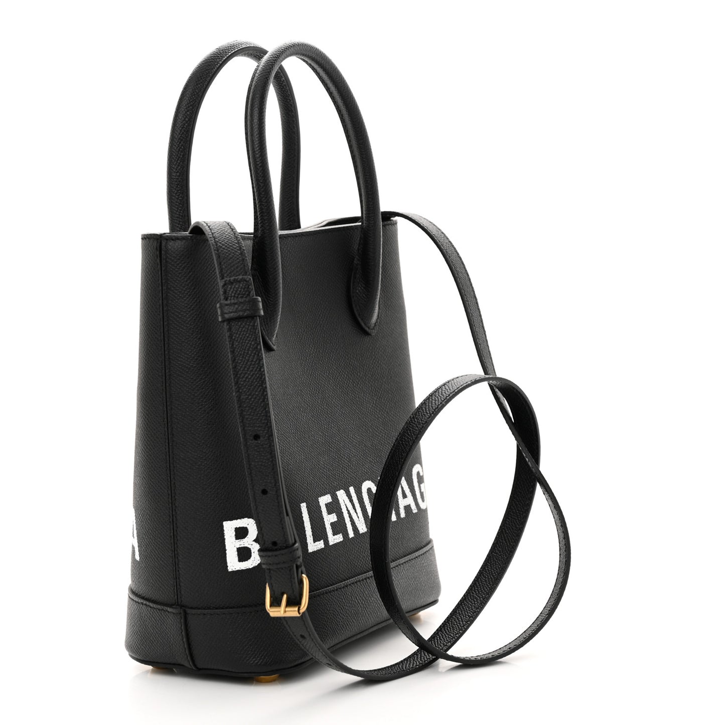 Grained Calfskin Ville Aj Tote XXS Black