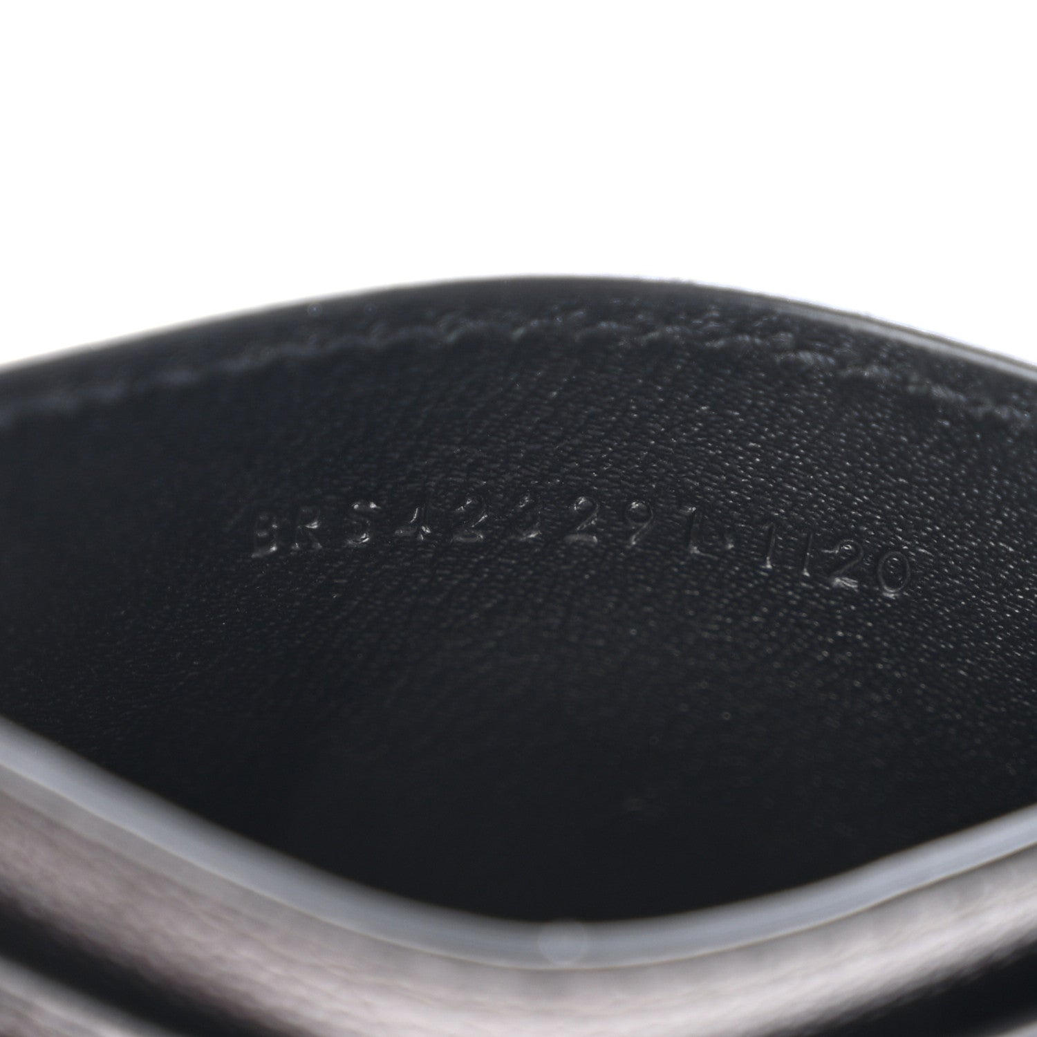 Saint Laurent Grain De Poudre Matelasse Chevron Monochrome Monogram Credit Card Case Black 7 of 8