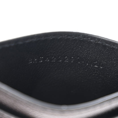 Saint Laurent Grain De Poudre Matelasse Chevron Monochrome Monogram Credit Card Case Black 7 of 8