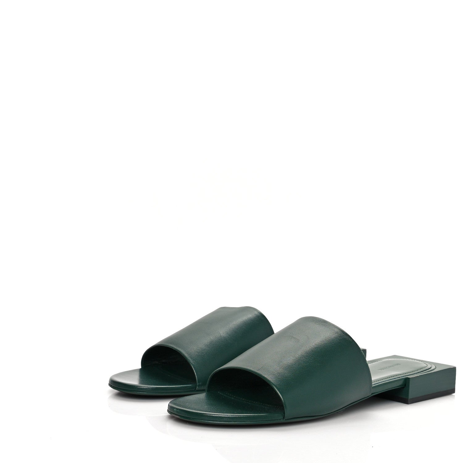 Balenciaga Shiny Sheepskin Box Flat Sandal 41 Green 3 of 15