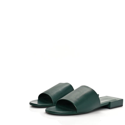 Balenciaga Shiny Sheepskin Box Flat Sandal 41 Green 3 of 15