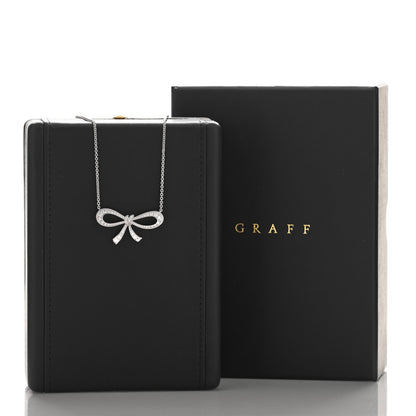 Graff 18K White Gold Diamond Tilda's Bow Mini Pendant Necklace 4 of 4