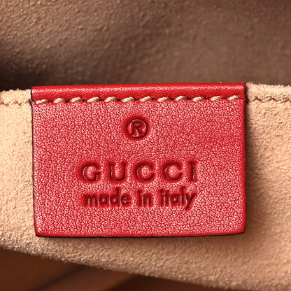 Gucci Calfskin Matelasse Mini GG Marmont Chain Shoulder Bag Hibiscus Red 6 of 9