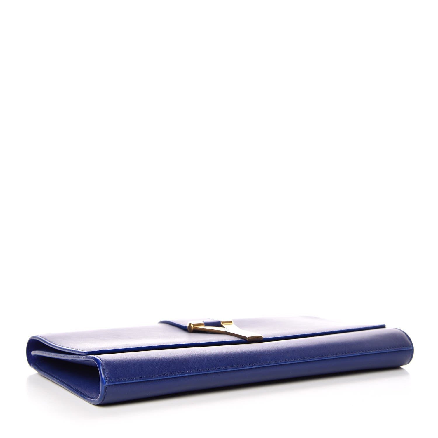 Saint Laurent Calfskin Classic Y Ligne Clutch Royal Blue 4 of 8