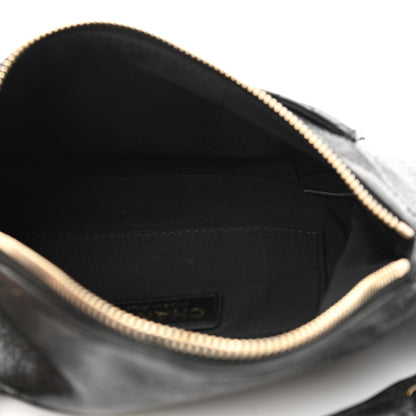 Chanel Crumpled Glazed Lambskin Quilted Waist Bag Fanny Pack Black 5 of 10