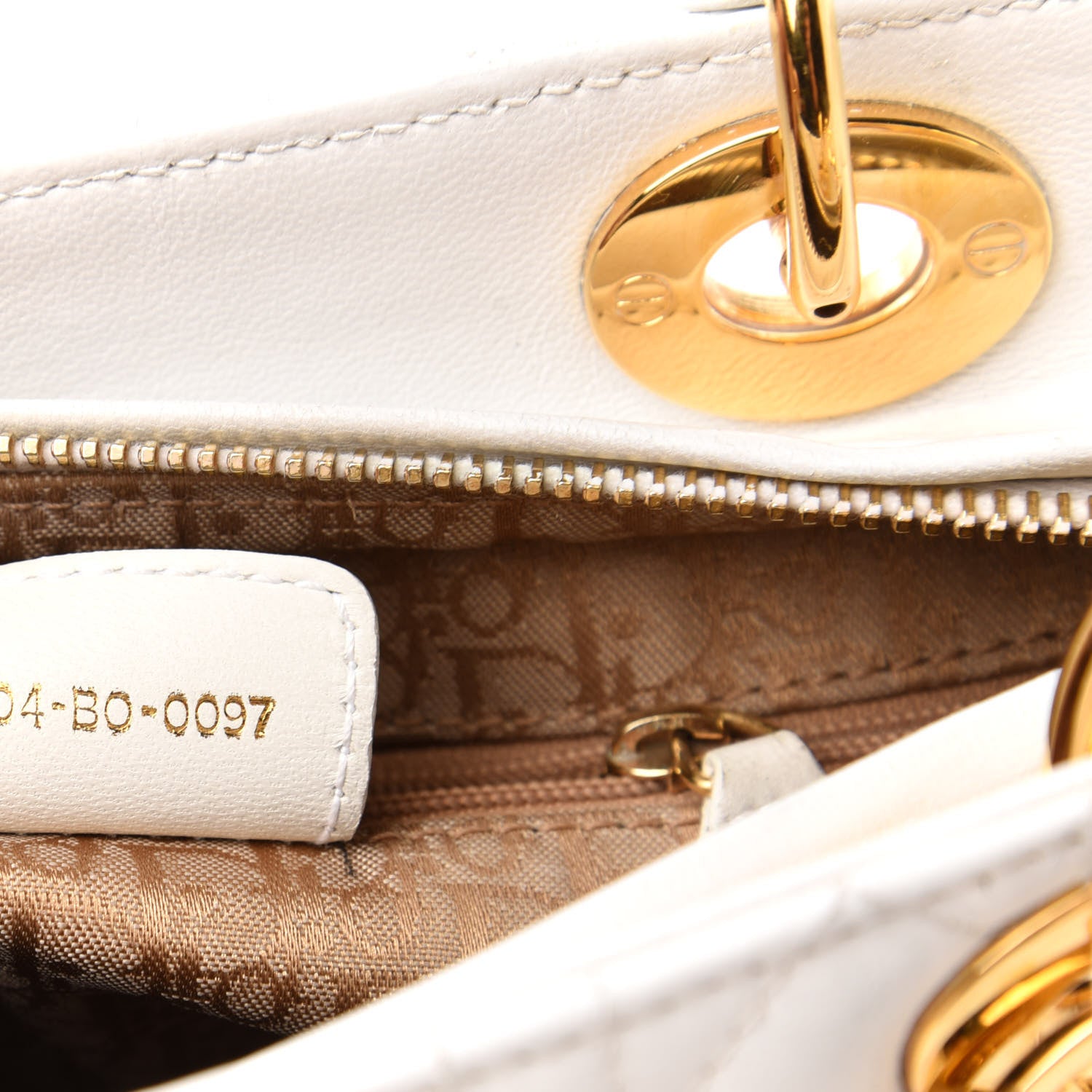 Christian Dior Lambskin Cannage Medium Lady Dior White 7 of 13