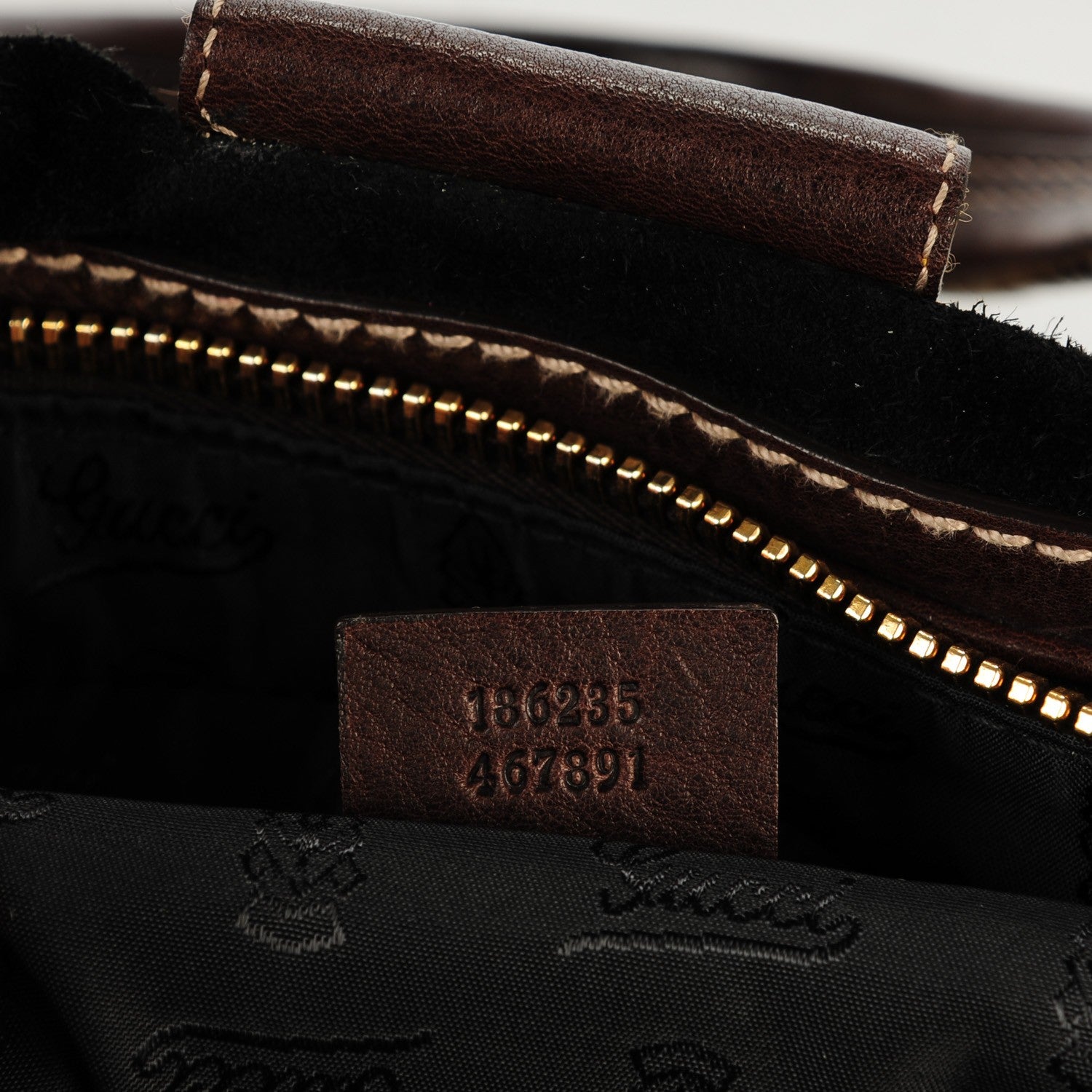 Gucci Suede Leather Medium Aviatrix Boston Black Brown 7 of 7