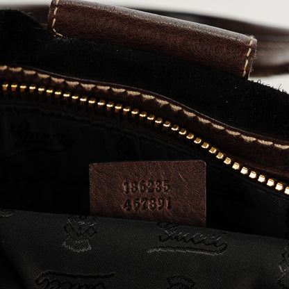 Gucci Suede Leather Medium Aviatrix Boston Black Brown 7 of 7