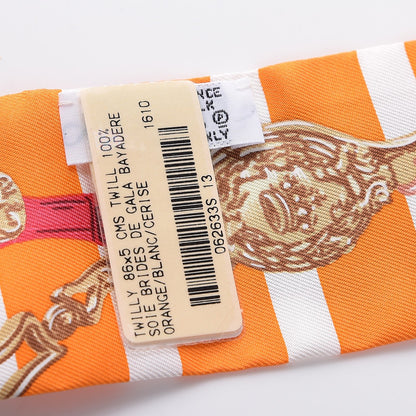 Hermes Silk Brides de Gala Bayaderes Twilly Orange Blanc Cherry 4 of 4