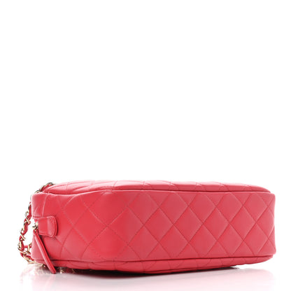 Chanel Lambskin Quilted Camera Case Dark Pink 3 of 9