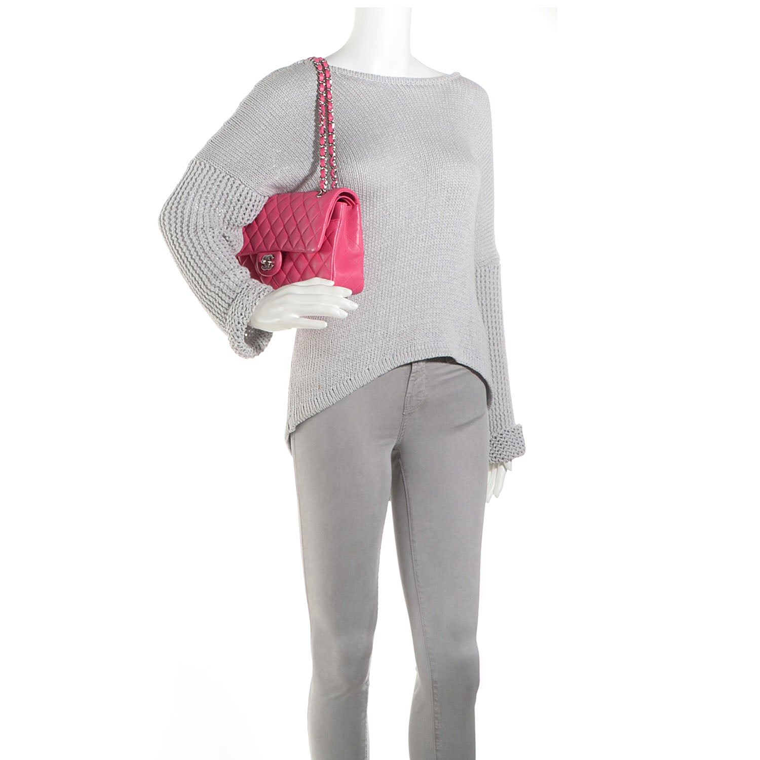 Chanel Lambskin Medium Double Flap Dark Pink 3 of 9